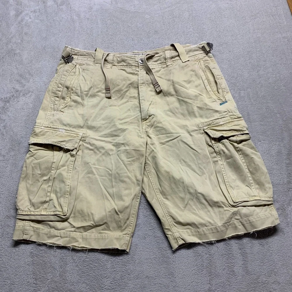 Vintage AE American‎ Eagle Mens 38 Distressed Cargo Short Heavy Weight Y2K